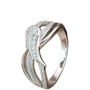 Silver Plated Angel Wing Design Ring